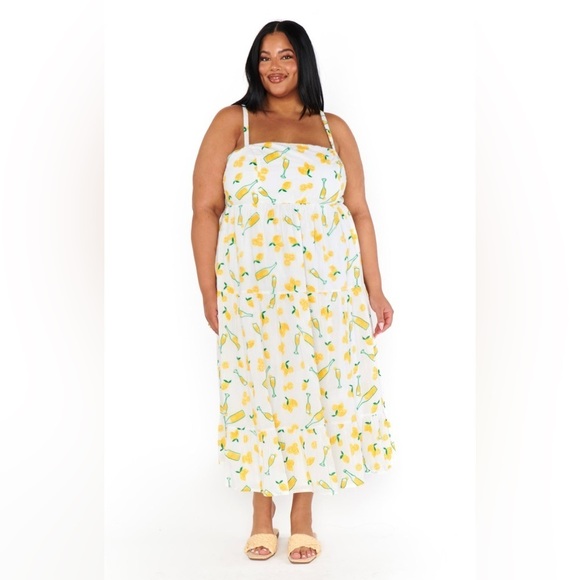 SHOW ME YOUR MUMU Summer Fling Midi Dress In Limoncello Embroidery - Picture 4 of 8